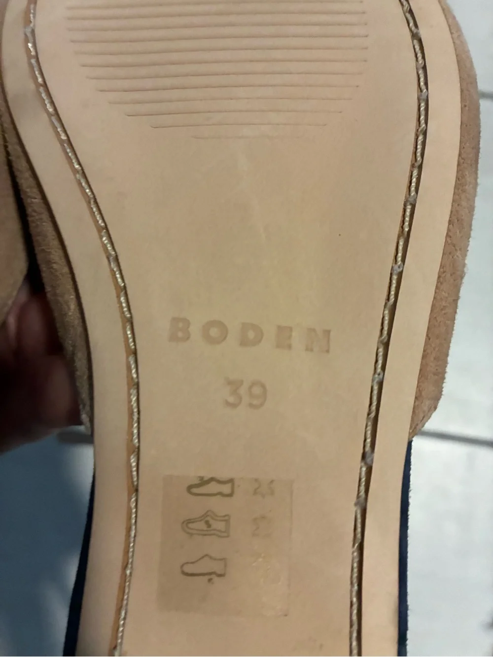 NWOB BODEN  Pointed Toe Ankle Strap Flats in Tan